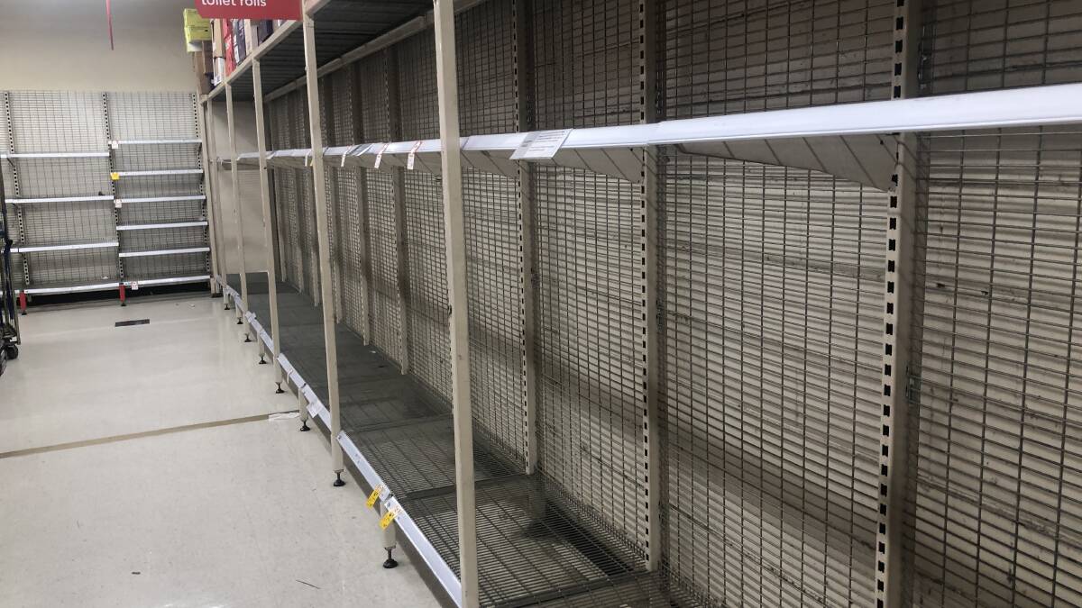 Panic buying: Fears over coronavirus have let to three weeks of empty shelves in supermarkets across St George and Sutherland Shire. Picture: Merryn Porter
