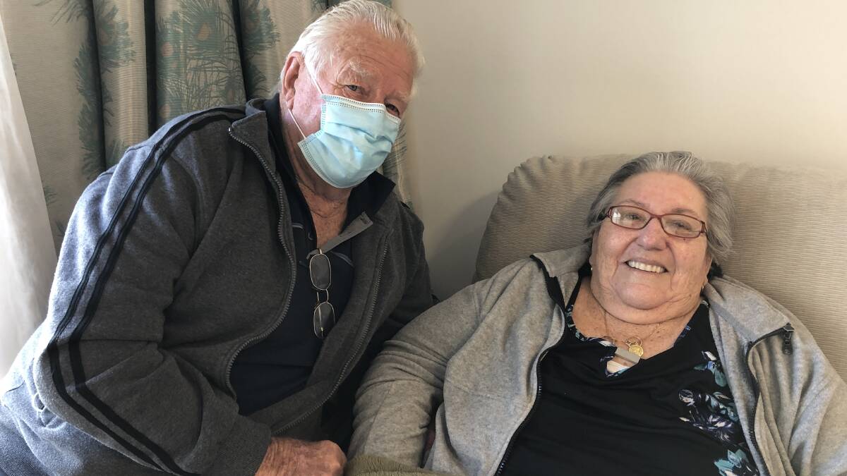 Together again: Moran Engadine resident Jannette Burn was reunited with her husband Billy on October 11. Picture: Supplied
