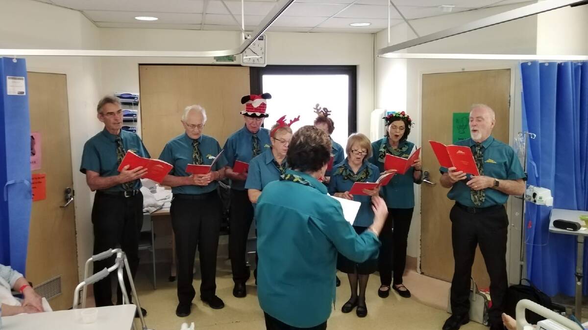 On song: About 10 members of the Sing Australia St George choir performs at St George Hospital. 