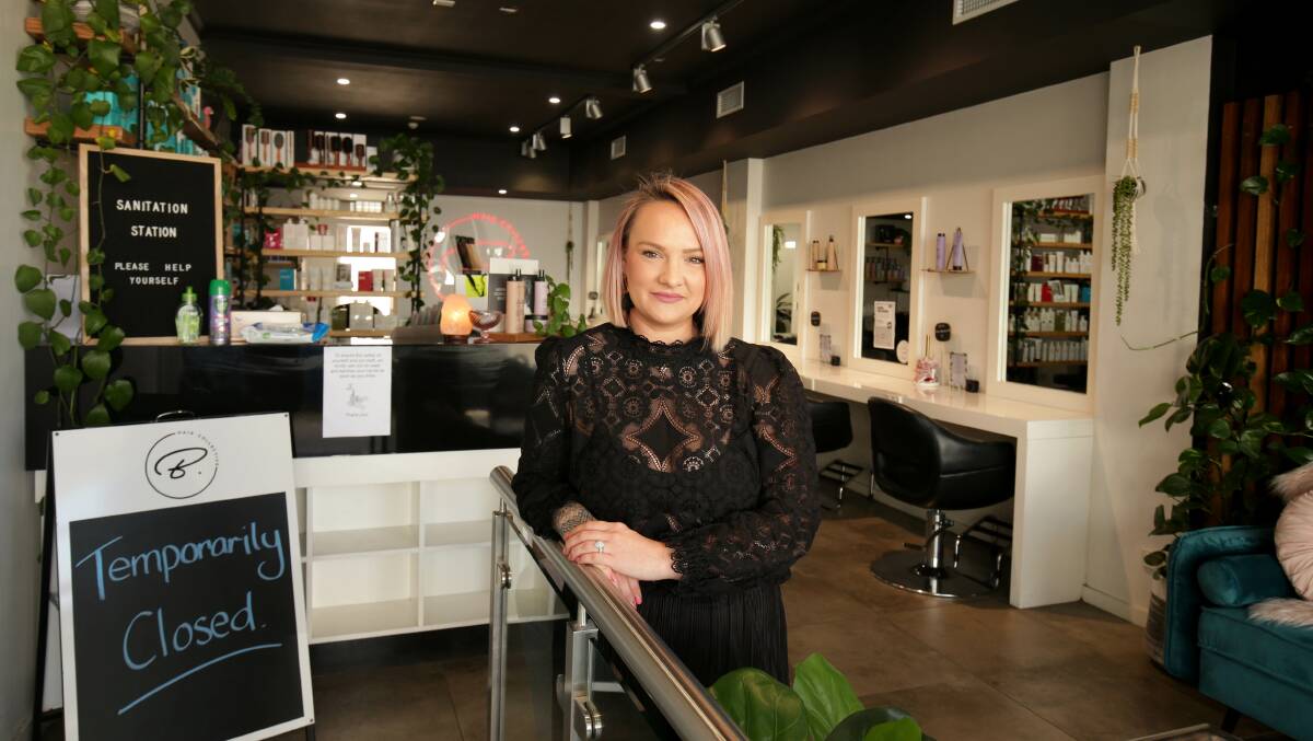 Health fears: Hairdresser Brooke Lebreau has been forced to temporarily close the doors of her salon, B. Hair Collective. Picture: Chris Lane 