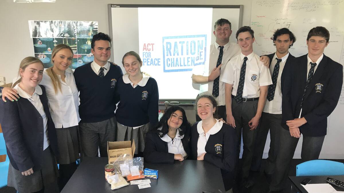 Supporting refugees: De La Salle Catholic College Cronulla students are taking part in the Ration Challenge. Picture: Supplied