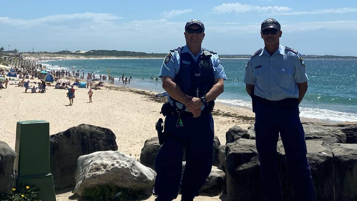 Operation redirect: Police from Sutherland and St George PCYCs take to the streets of Cronulla. Pictures: Facebook/NSW Police Force Youth and Crime Prevention Command