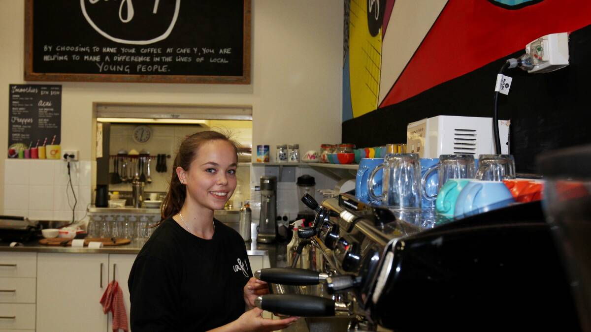 Dream job: Natasha loves working at Cafe Y. Picture: Chris Lane