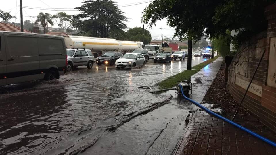 Wet wet wet: Heavy rain has caused flash flooding in St George and Sutherland Shire today. Picture: Facebook
