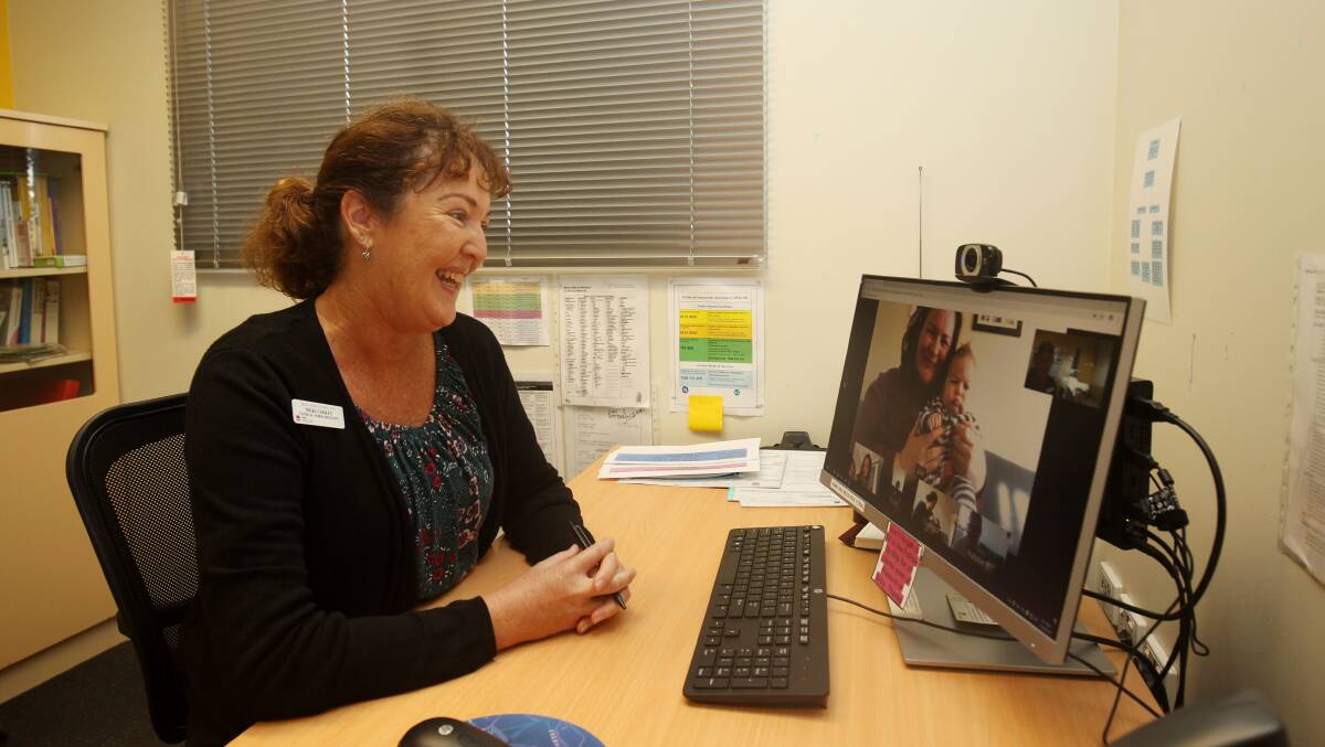 Much-needed support: Child & Family Health nurse Nicki Cooley runs a virtual mother's group. Picture: Chris Lane 