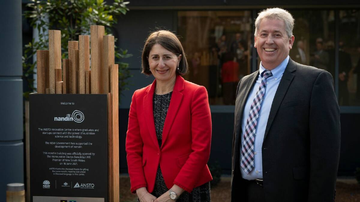 Cutting edge: NSW Premier Gladys Berejiklian recently visited ANSTO at Lucas Heights to officially open its innovation centre, nandin. Pictures: Supplied