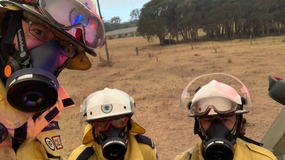 Welcome relief: Firefighters donning the donated masks. Picture: Facebook