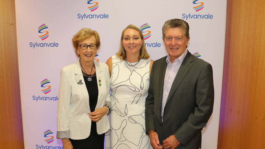 Scholarship open: Lorna Stone, with Sylvanvale's chief executive Leanne Fretten and chairman Jeff McCarthy. Picture: Supplied