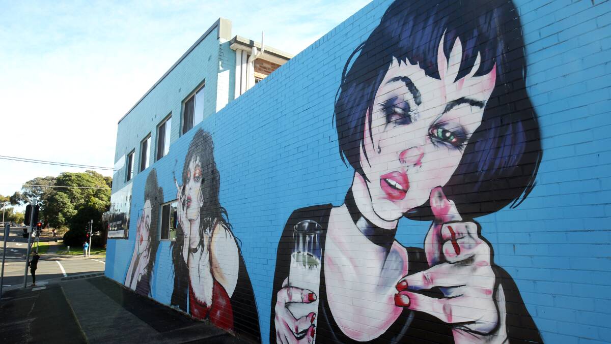 Naughy or nice?: Public opinion is divided over this mural in Miranda. Pictures: Chris Lane