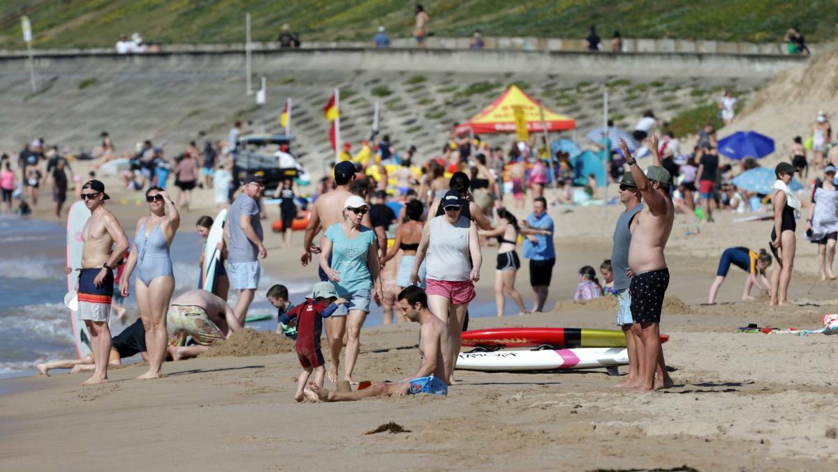 At capacity: Lifeguards made the decision to close Wanda beach after it became too crowded on October 3. Picture: John Veage