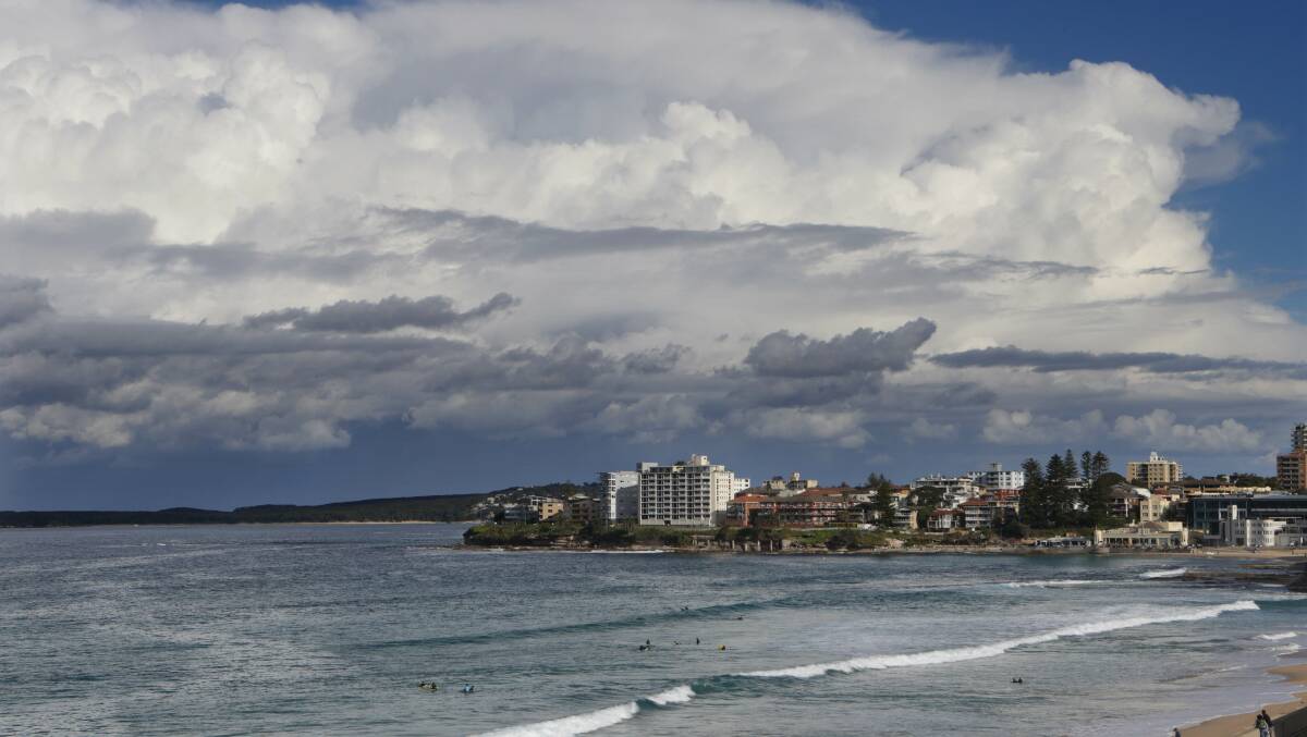 New warning: A storm front heading for Cronulla this afternoon. Picture: John Veage