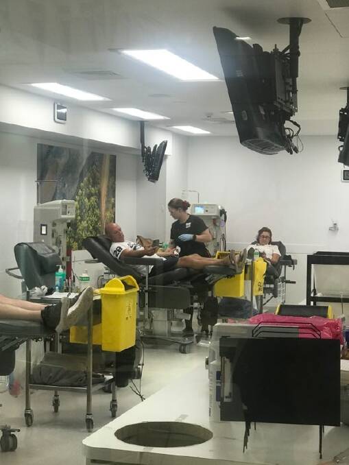 Life blood: Family members took turns donating blood and plasma. Picture: Supplied 