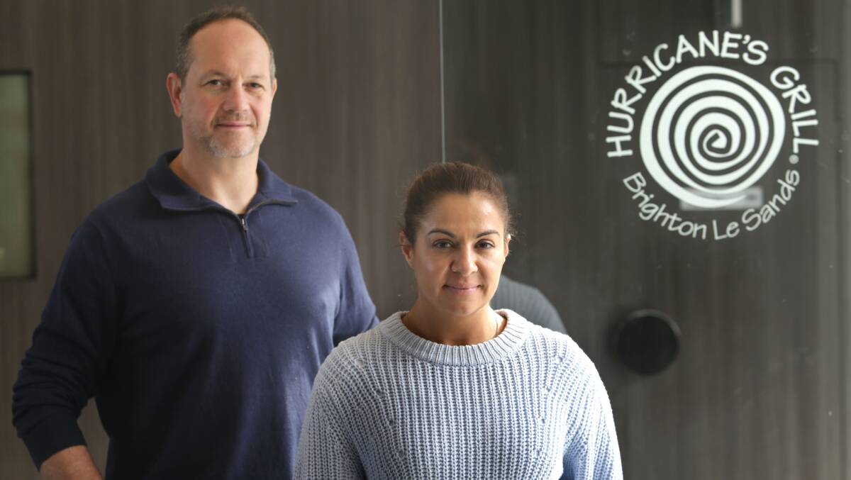 Business downturn: Laura and Craig Goldberg, say Hurricane's Grill at Brighton-Le-Sands, has suffered a huge loss of business. Picture: John Veage 