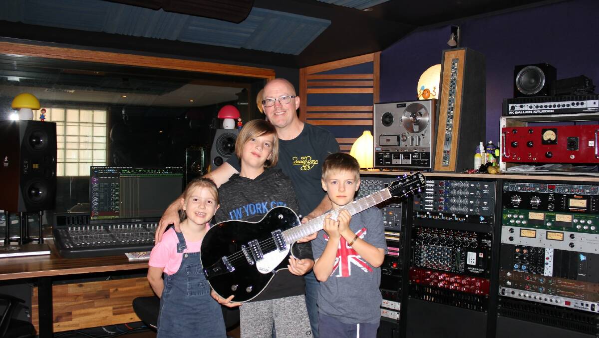 Love song: The Wilson family in the recording studio. Picture: Facebook/Precious Tribe