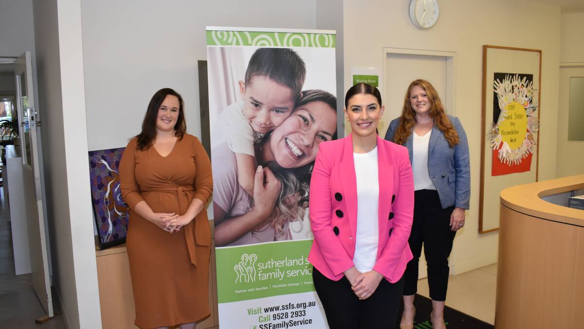 Funding boost: (L to R) Southern Sydney Women's Domestic Violence Court Advocacy Service manager Kate Cora, Eleni Petinos and Ashleigh Daines. Picture: Supplied 