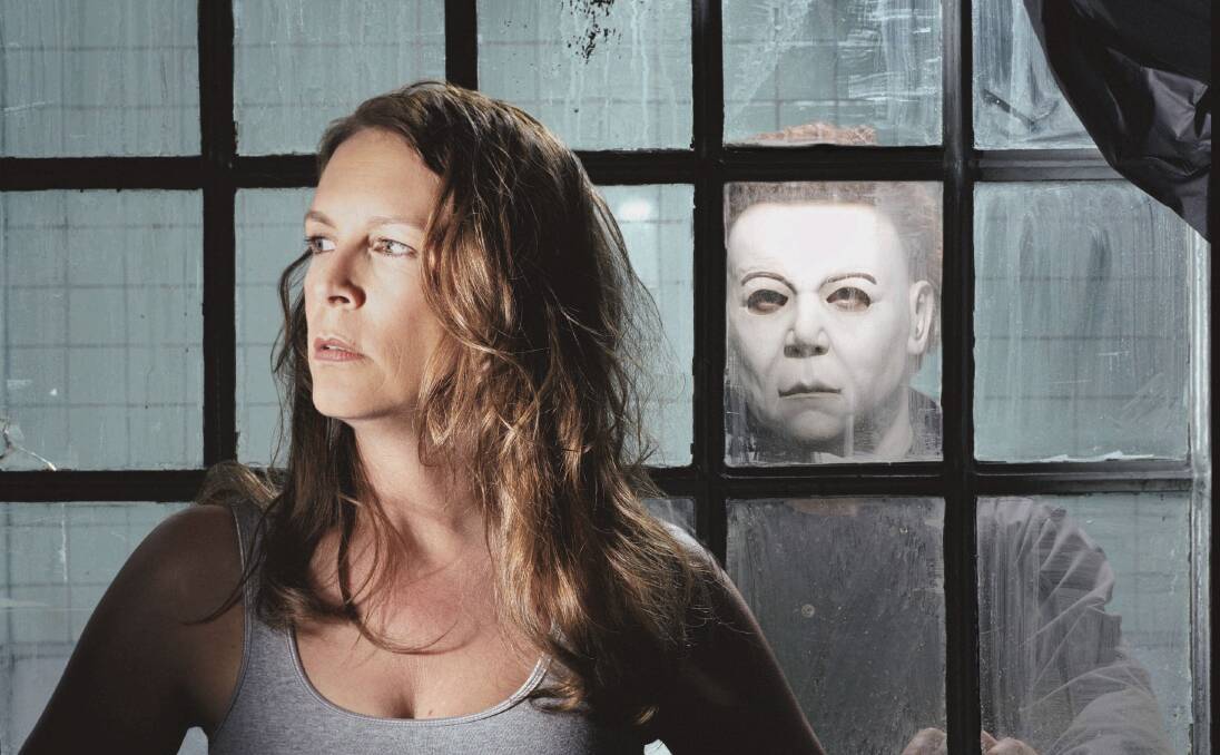 King of the creepers: Laurie Strode [Jamie Lee Curtis] and Michael Myers years after the original 1978 classic in the 2002 reboot, Halloween Resurrection. Picture: Andrew Macphearson