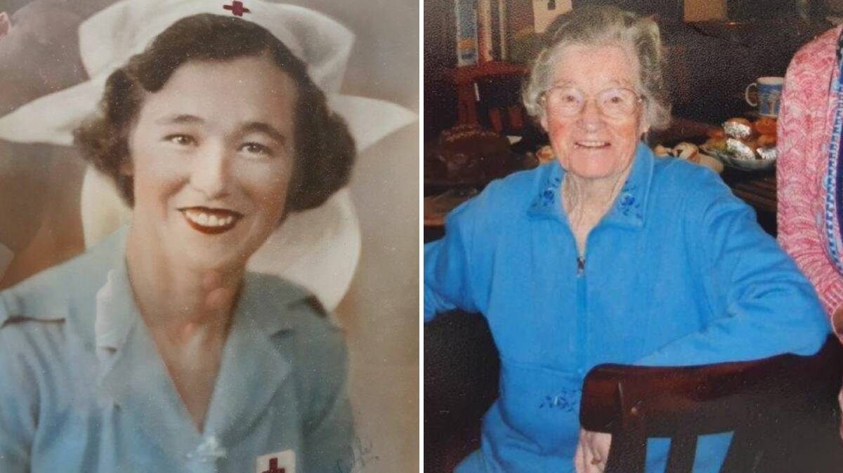 HISTORY UNCOVERED: Dorothy Warburton in her WWII nurse's uniform (left) and a few years before her death (right). Photos: Supplied.