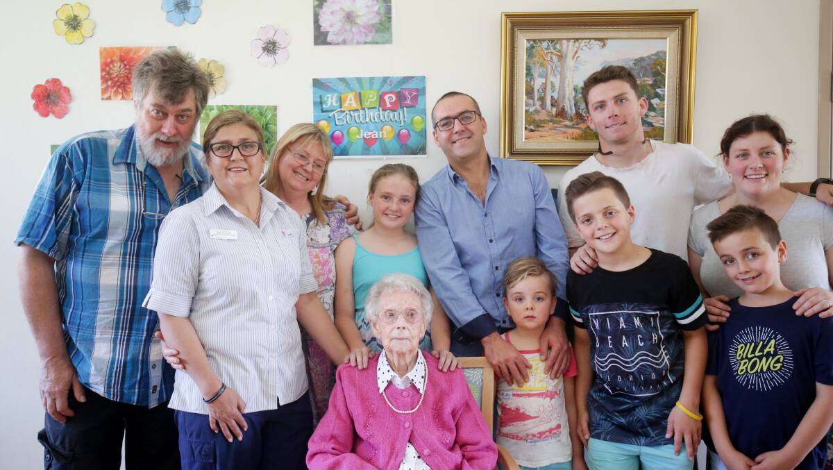 Celebrating Great-Nan: Jean Boxsell celebrated her 100th with her family including many of her great-grandchildren. Picture: Chris Lane