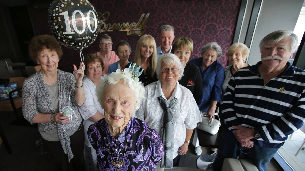She's a winner: Belle Goodacre celebrated her 100th birthday at her regular bingo session at Club Central. Picture: John Veage