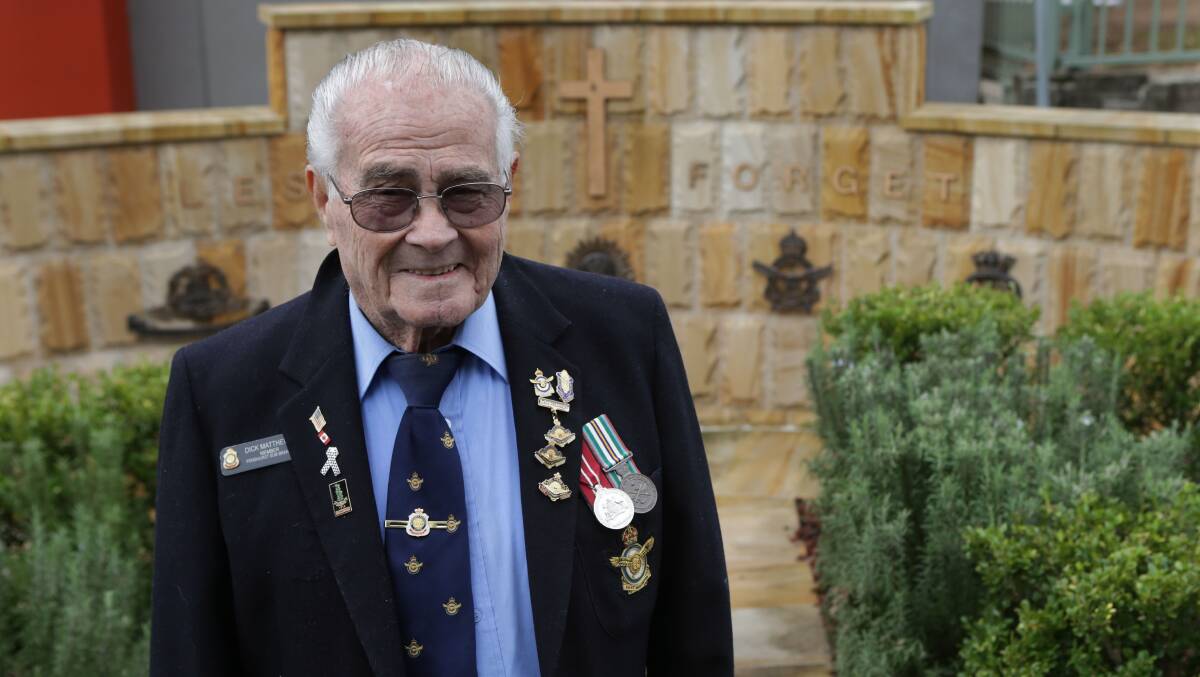A life of service: President Riverwood Sub-branch Australian Legion of Ex-Servicemen and Women, Dick Matthews has been awarded an OAM in the Queens Birthday honours for service to veterans. Picture: John Veage