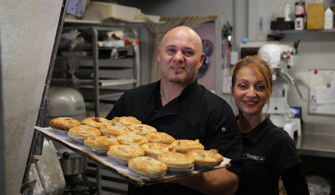 Slice of success: John and Lena Cimini of Cimini's Pasticceria Bakery and Cafe at Kogarah have won two silver and a bronze in the Official Great Aussie Pie Competition. Picture: John Veage