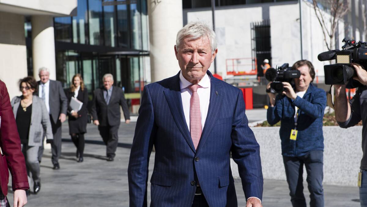 Canberra lawyer Bernard Collaery leaving the ACT Magistrates Court.
Picture: Jamila Toderas