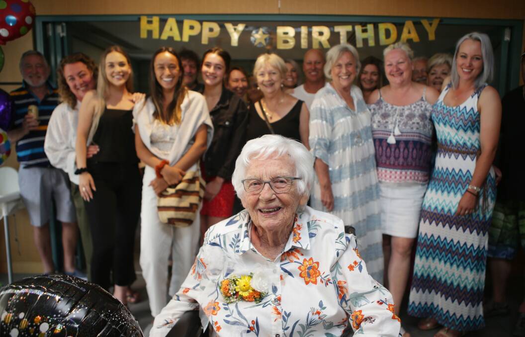 Birthday girl: Cronulla resident Francina Kemp celebrated her 100th birthday surrounded by family and friends. Picture: John Veage