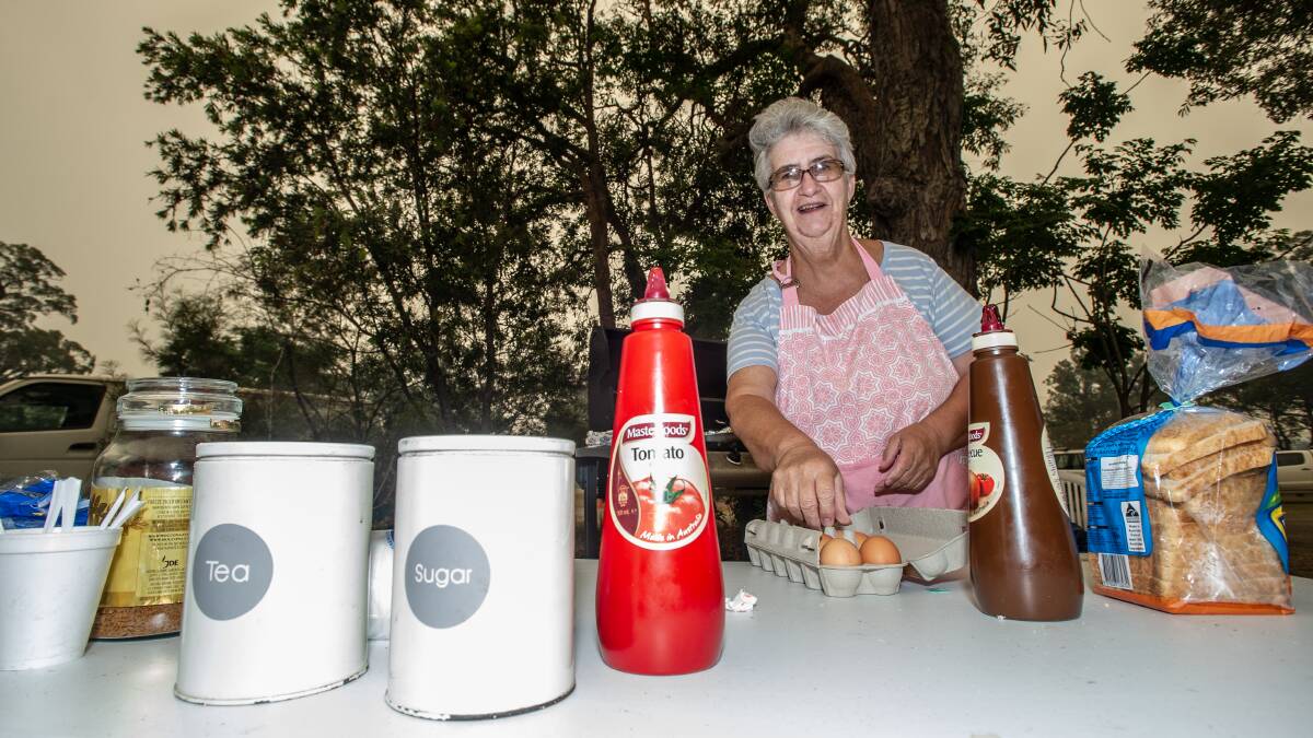 Anne Simpson has been feeding volunteers and evacuees at the Wandandian Progress Association hall. Picture: Karleen Minney