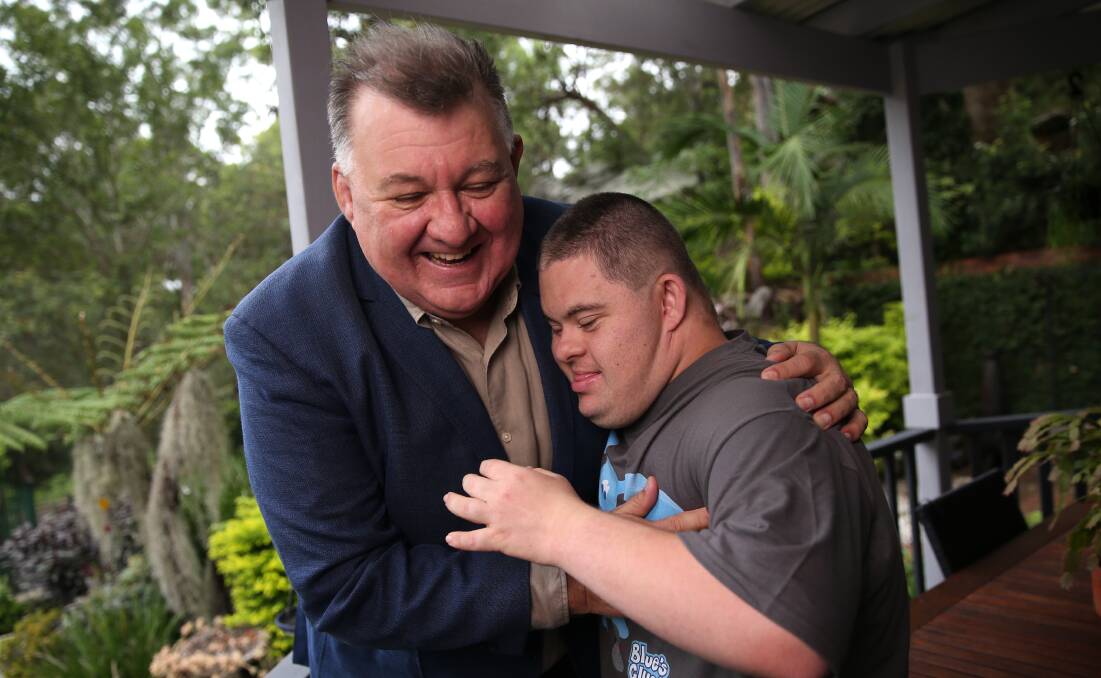 Craig Kelly with his son Trent at their Illawong home. Picture: Geoff Jones