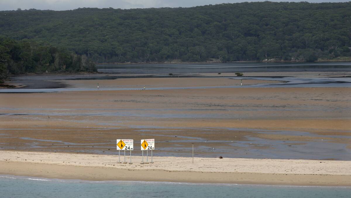 Sand build-up in Port Hacking. Picture: John Veage