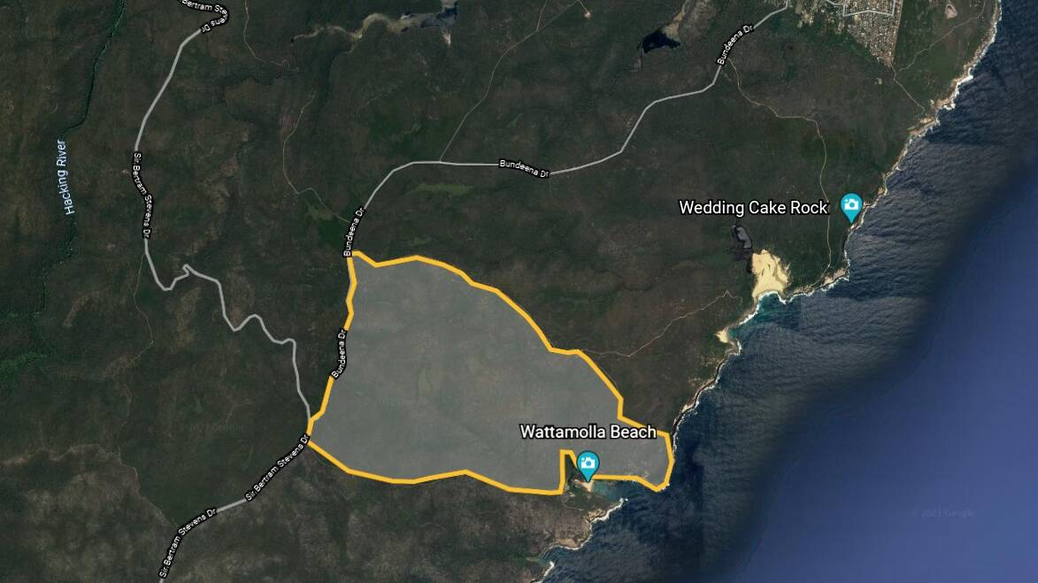 The hazard reduction burn area, with boundaries coloured yellow. Picture: supplied