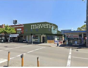 Photomontage of the proposed Mavericks venue opposite Caringbah train station next to the walkway to Coles. Picture: DA