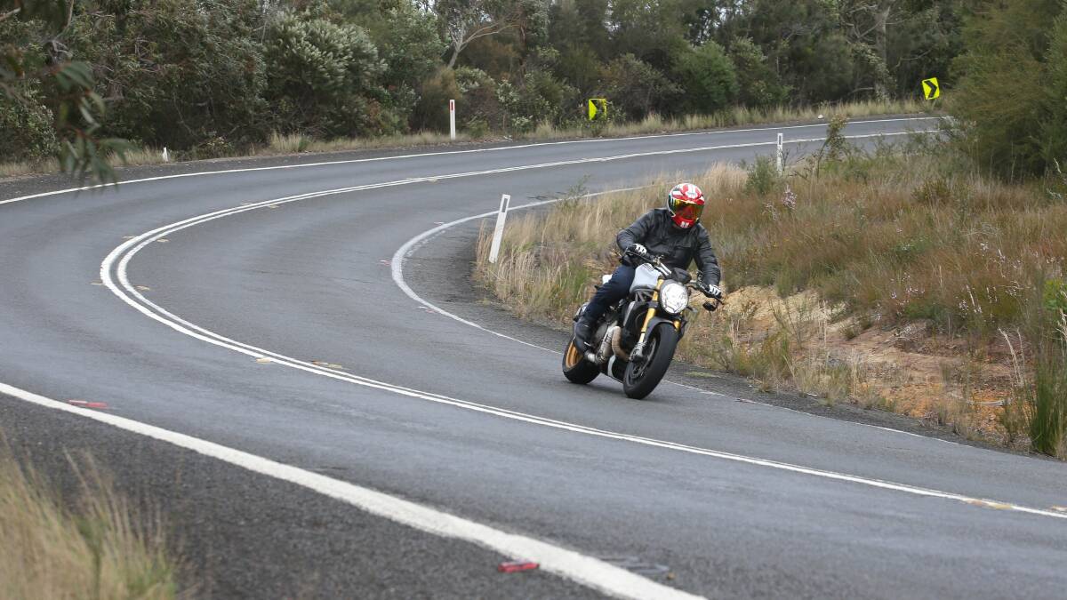 A motorcyclist on Sir Bertram Stevens Drive. Picture: John Veage