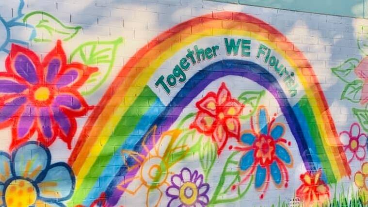 Actions match the words of the mural at Gymea Bay Public School. Picture: supplied