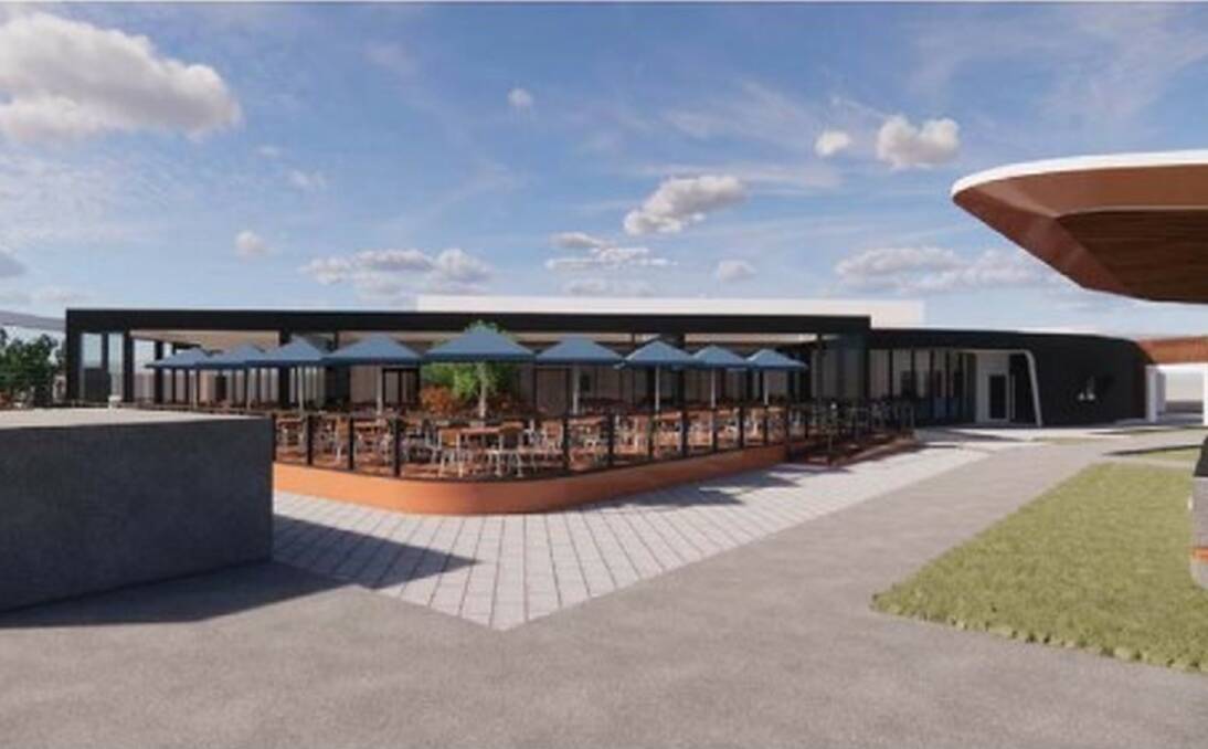 Artist's impression of the proposed new covered outdoor seating at Taren Point Bowling Club. Picture: DA