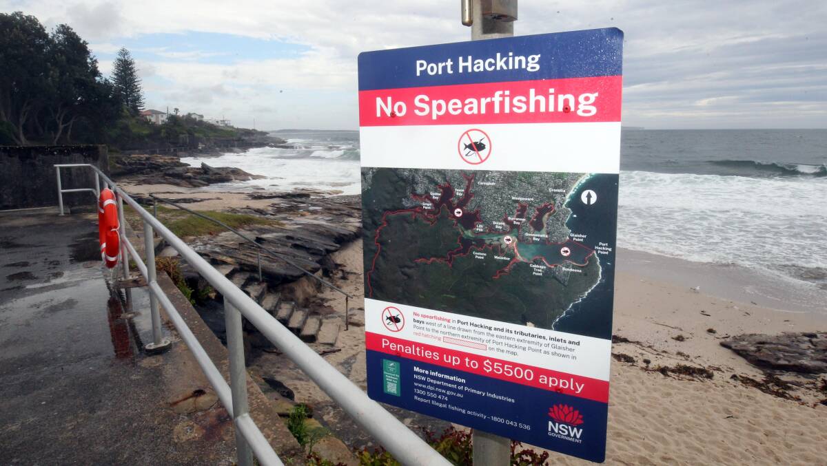 New signs advising where spearfishing is banned were erected in December 2023, but there is confusion over the area involved. Picture by Chris Lane