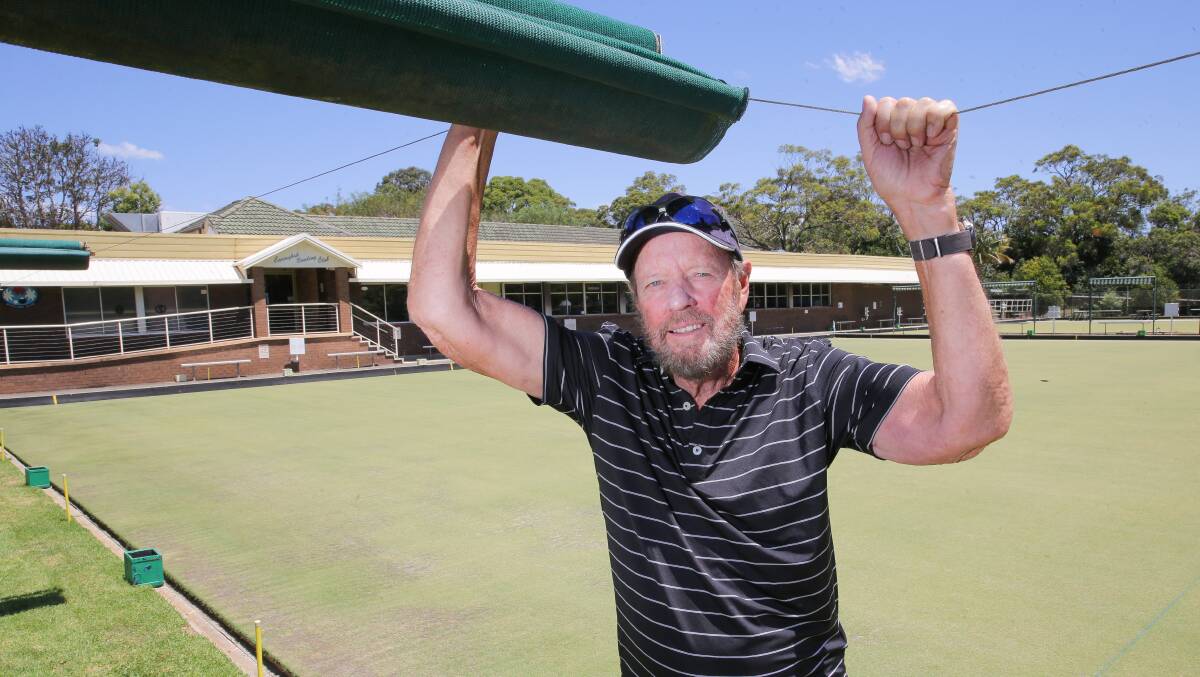 Mark Mountain on the greens at Caringbah Bowling Club. Picture by John Veage