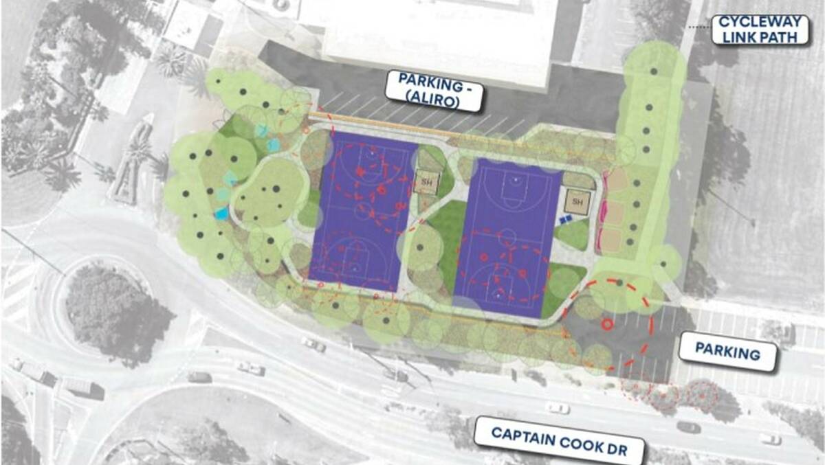 Proposed new park adjacent to Captain Cook Drive in the space between the main entrance to the former Toyota site and Solander Fields. Picture: supplied