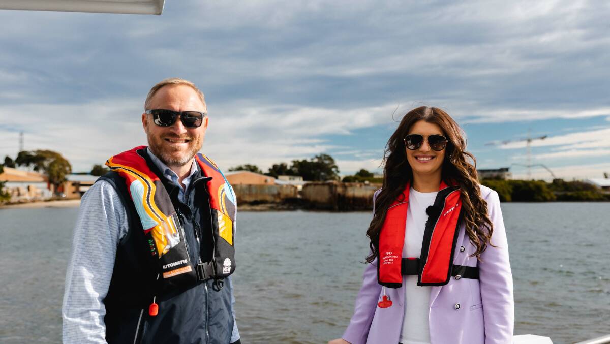 Darren Wood, TfNSW director Maritime Infrastructure Delivery Office and Eleni Petinos. Picture: supplied