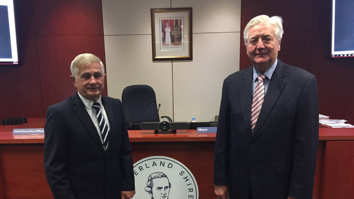 New team: Mayor Steve Simpson and deputy mayor Michael Forshaw after their election. 