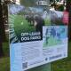 A sign advising of the off-leash dog parks consultation at Miranda Park, which on the list of potential sites.