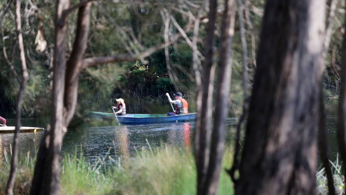 Canoeing on the Hacking River at Audley. Picture: Chris Lane
