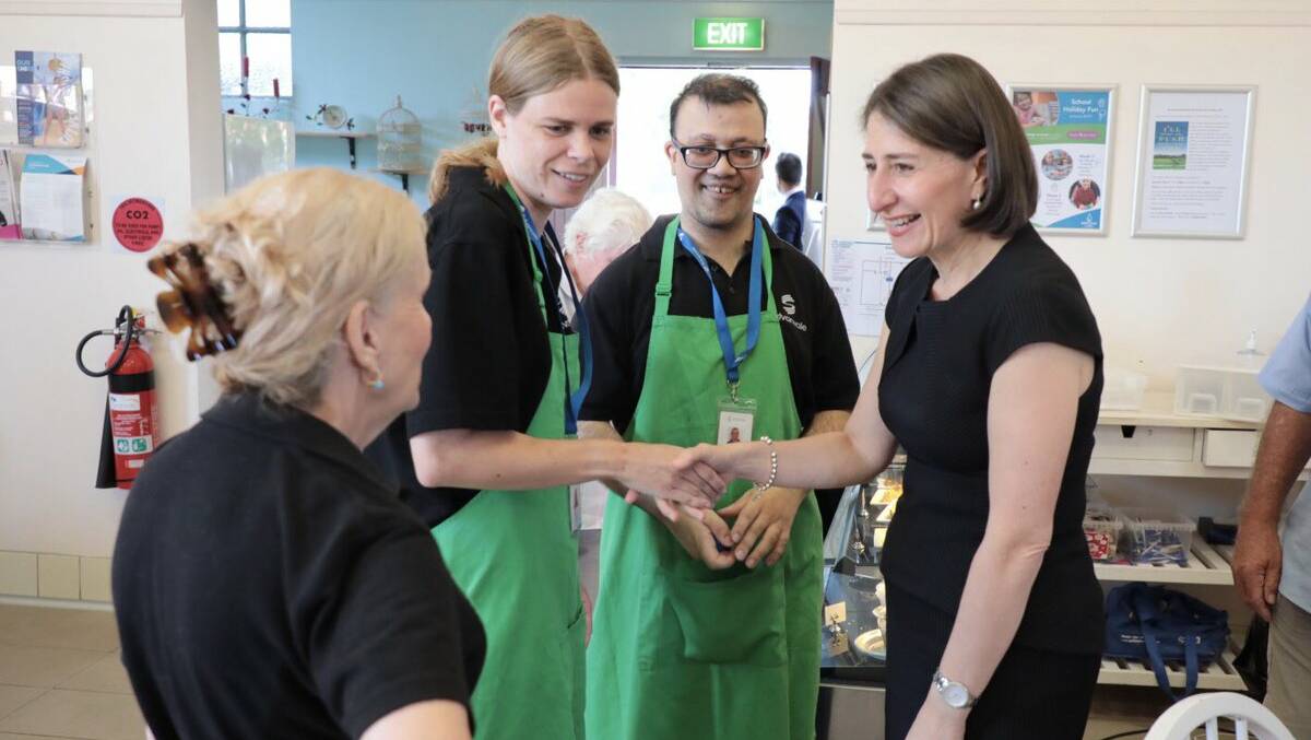 Premier Gladys Berejiklian at Birdcage Cafe at Engadine. Picture: supplied