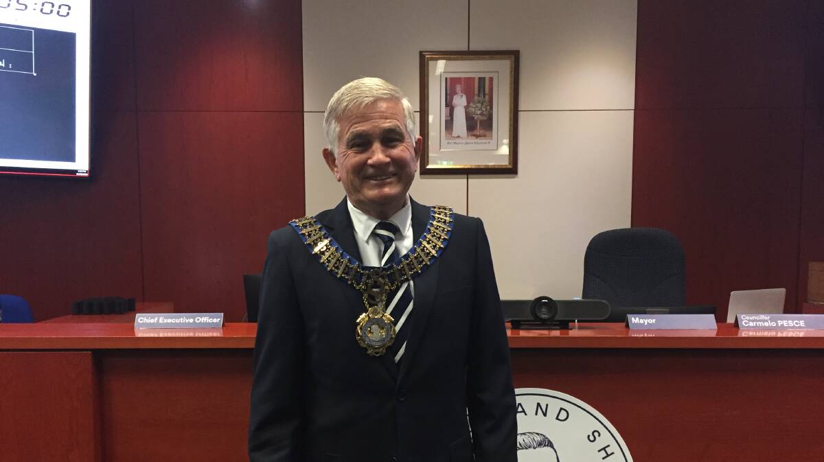 Cr Steve Simpson after his election as mayor on Monday night.