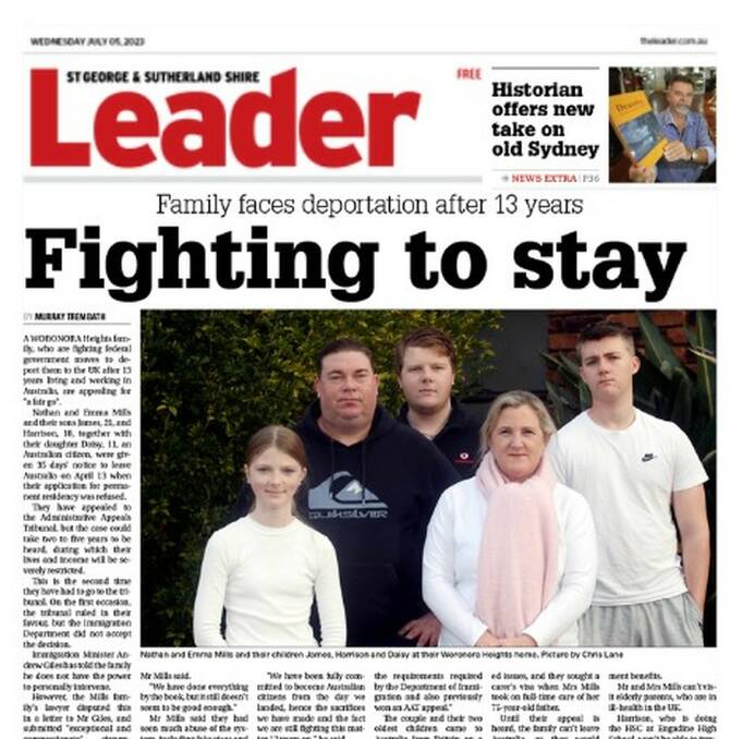 The Leader's report on the family's plight, July 5, 2023.