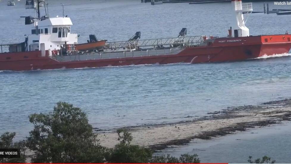 The dredge passes bird habitat in Port Hacking. The YouTube video shows birds fleeing as it approaches. Picture supplied