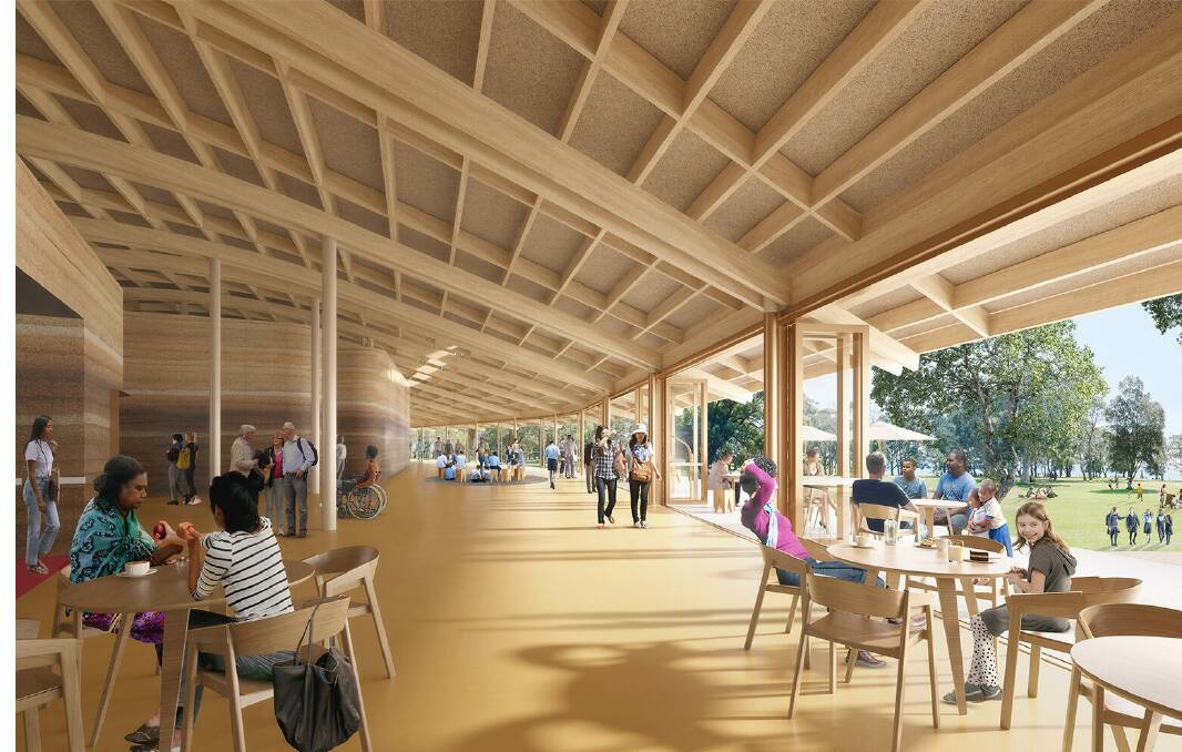 Artist's impression of the centre in the 2021 concept design. Picture Neeson Murcutt +Neille 