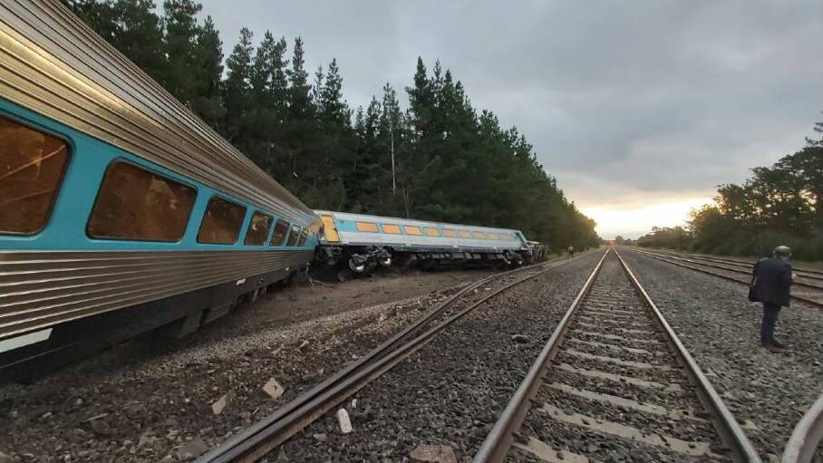 XPT derailed. Picture: Scott Rickard