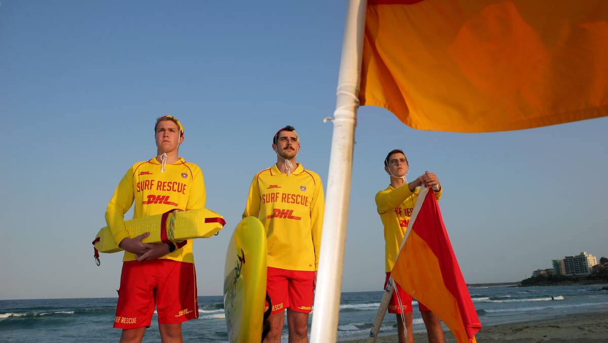 Volunteer surf lifesavers from Bate Bay clubs. Picture: John Veage