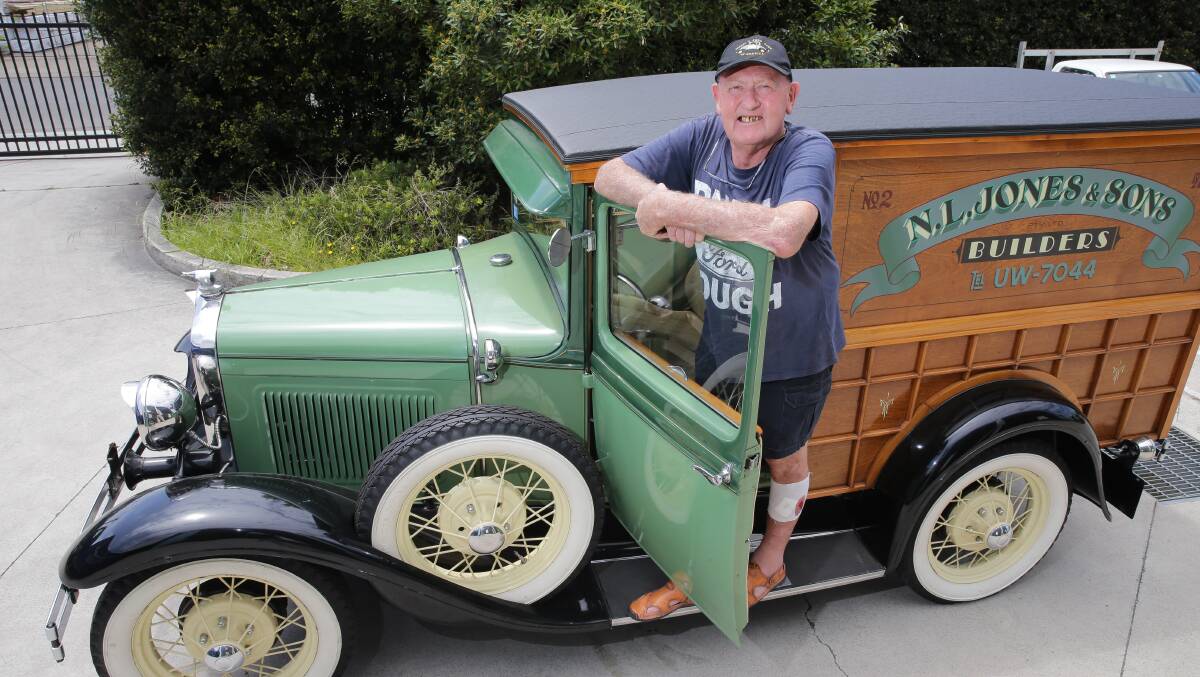 Ken Warburton with one of his own the vintage vehicles, which he includes in the annual car show to raise funds for Sylvanvale. Picture by John Veage